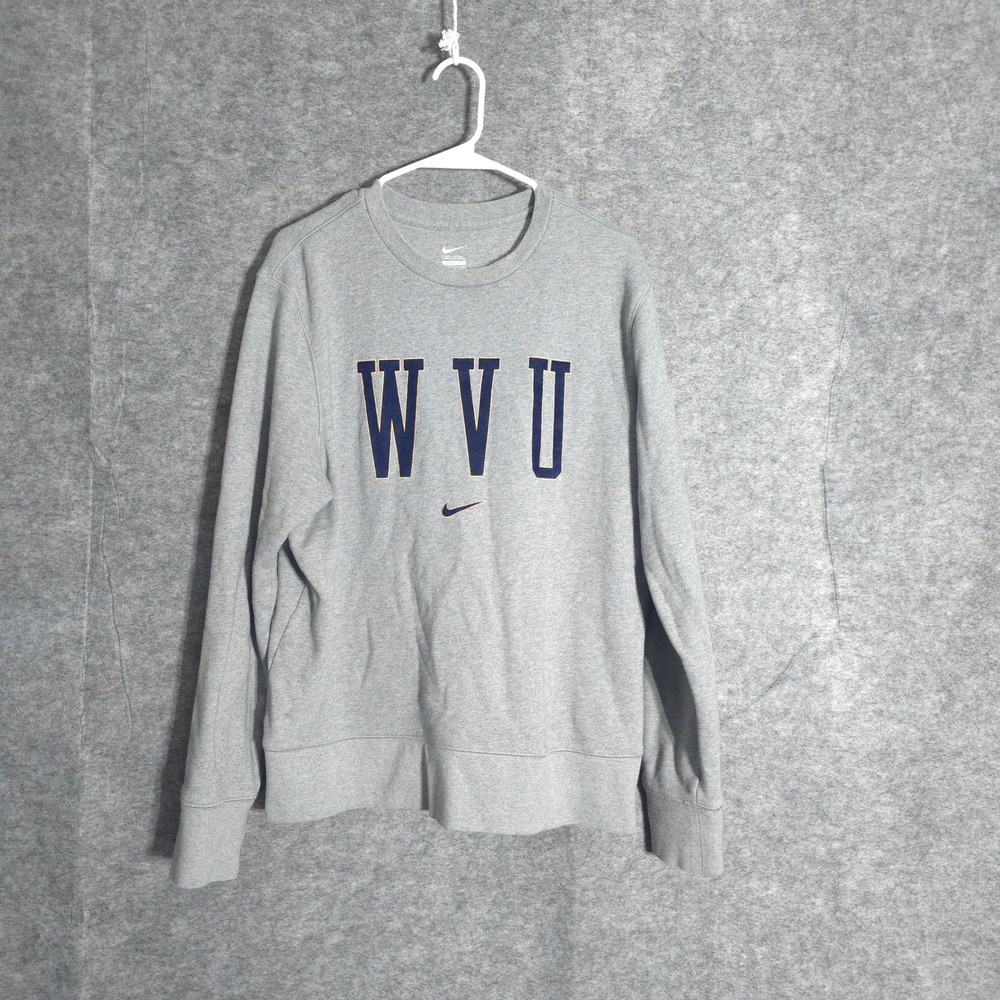 Nike WVU Sweatshirt Mens XL Grey West Virginia Mountaineers Crewneck 26701X-WV3